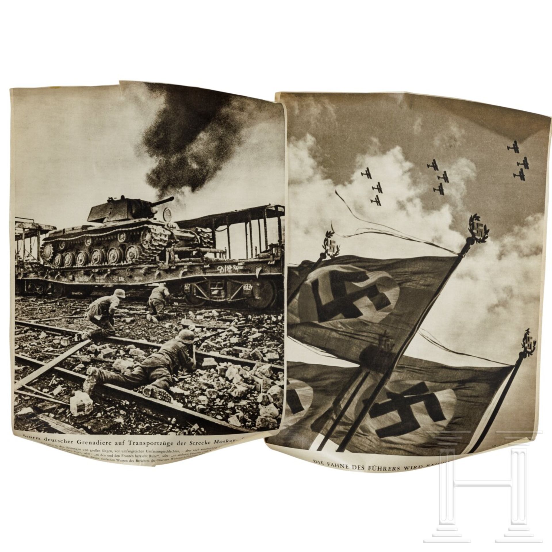Konvolut mit zehn Büchern, dabei Heinrich Hoffmann, Plakaten, kleinen Fotoalben, Kennkarte von 1942  - Bild 6 aus 9