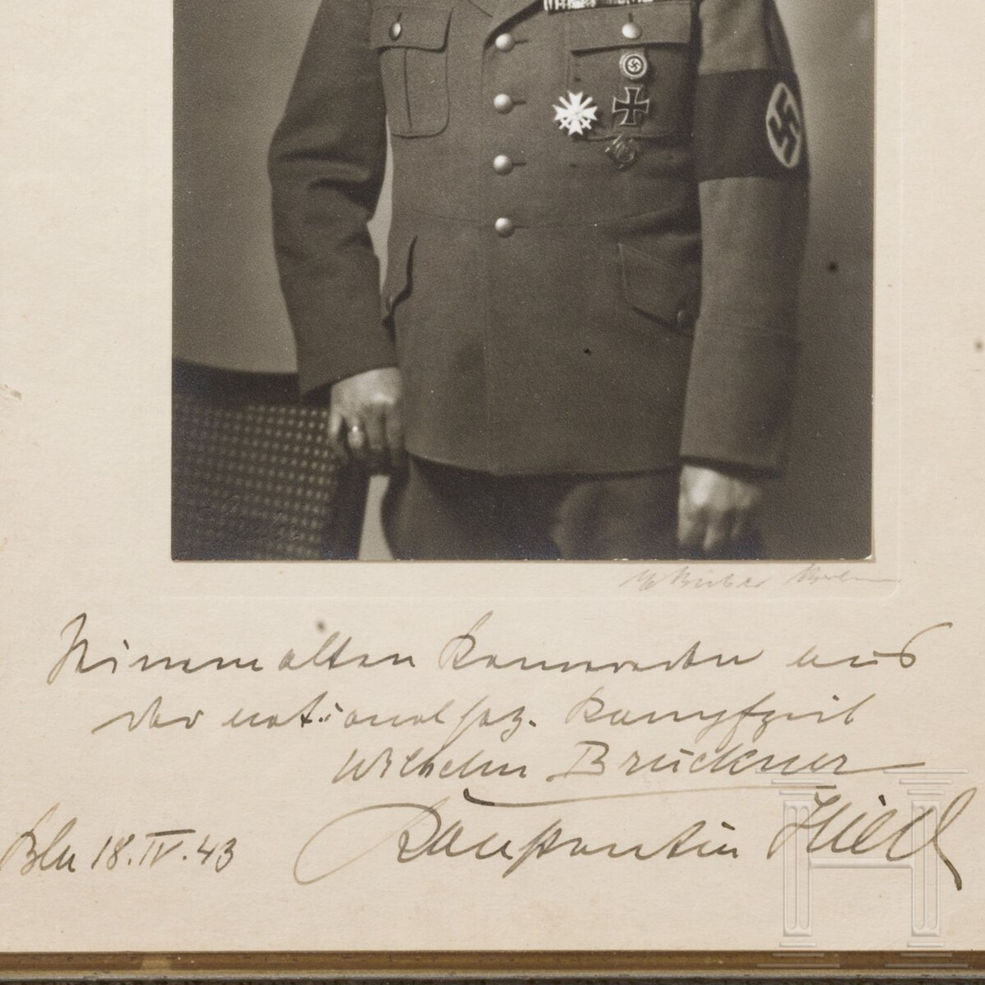 Konstantin Hierl und Wilhelm Brückner - Geschenkfoto mit eigenhändiger Widmung - Bild 3 aus 3