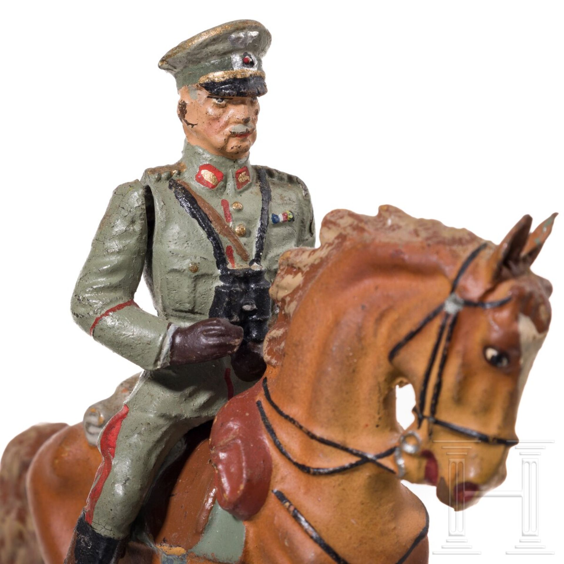 Drei Lineol Soldaten zu Pferd, dabei ein General mit beweglichem Arm 5/191 - Bild 3 aus 5