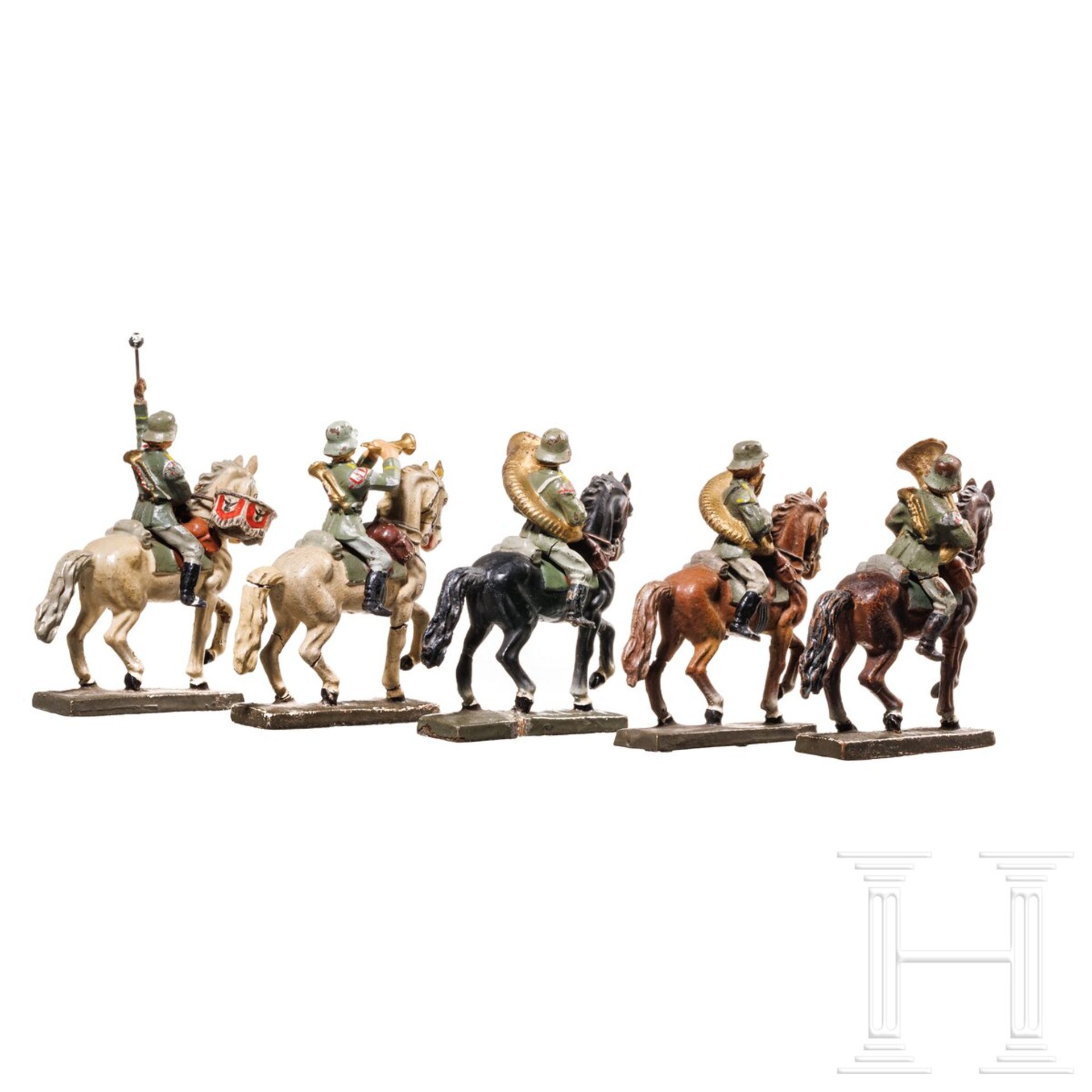 Lineol fünf Musiker des Heeres zu Pferd mit Kesselpauker - Bild 4 aus 5