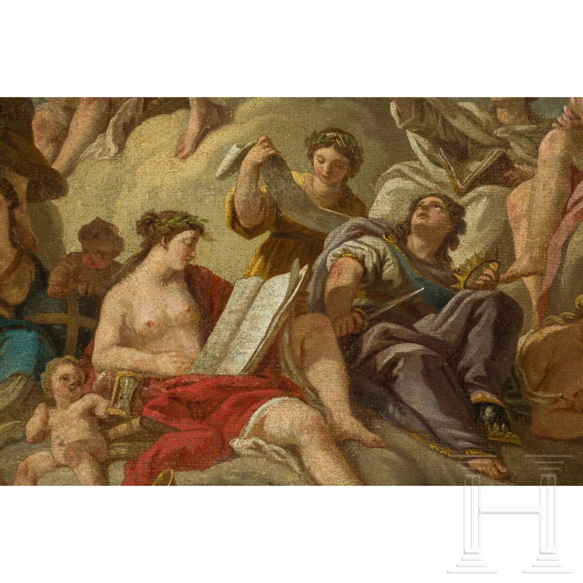 Umkreis Charles Delafosse - Studie für ein Deckenfresko mit Apollo und den neun Musen, wohl Paris, f - Image 2 of 5