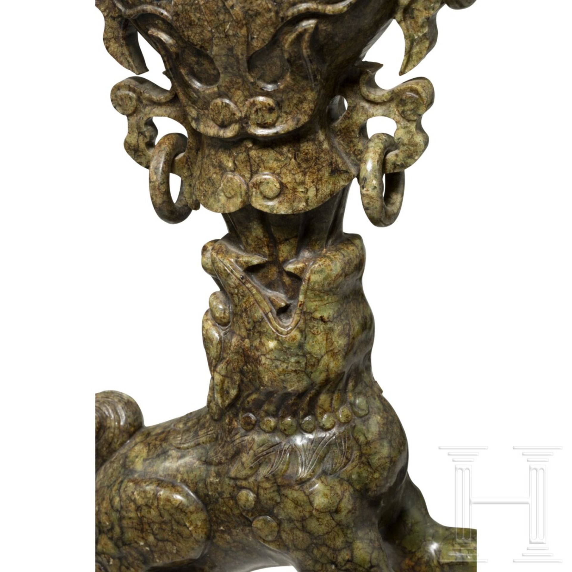 Jade-Foo-Hund mit Vase, China, 20. Jhdt. - Image 4 of 4