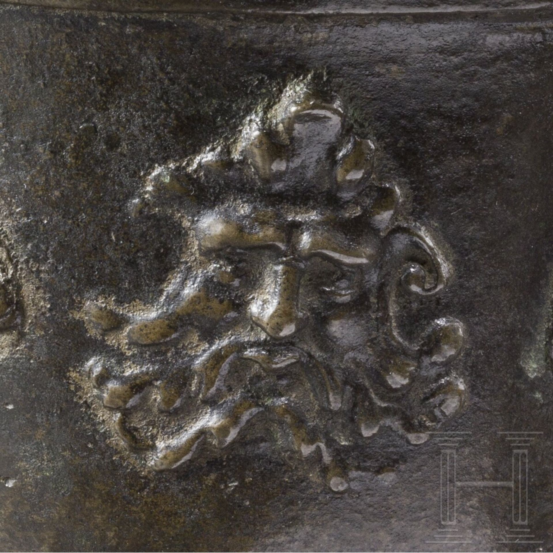 Bronzemörser mit Maskaronen, Frankreich, 17. Jhdt. - Image 4 of 4