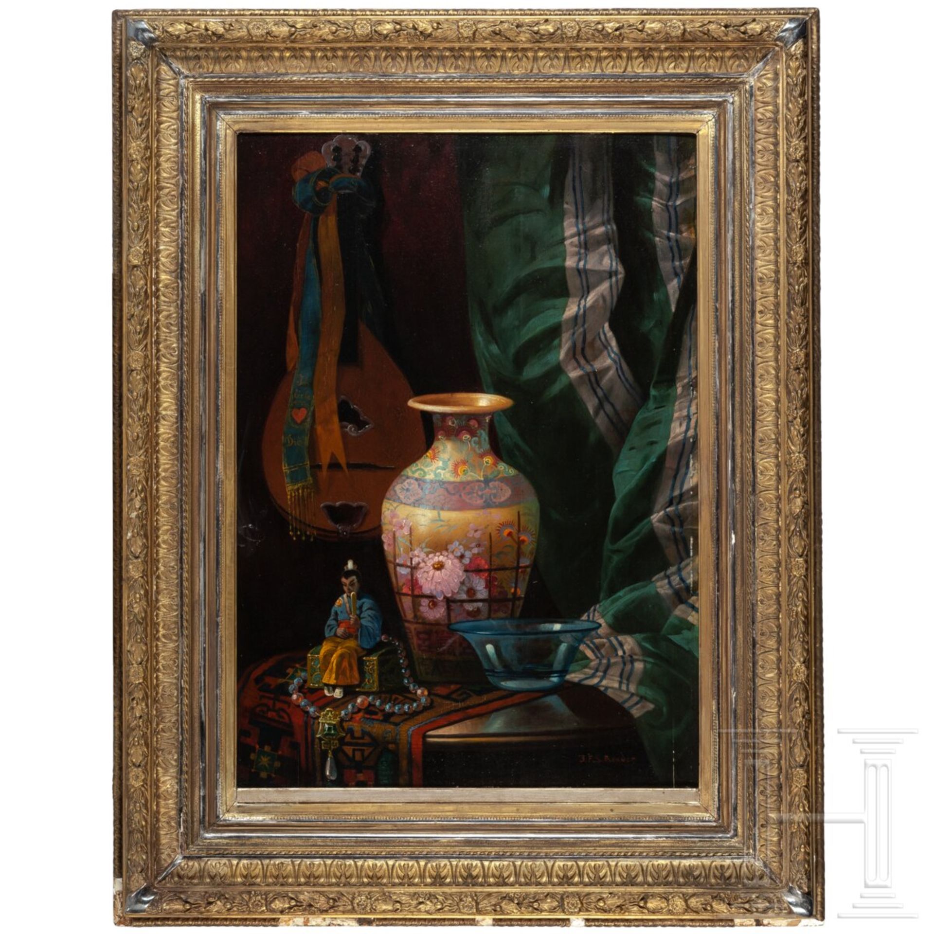 J.F.S. Bender - Orientalisches Stillleben mit Vase, deutsch, frühes 20. Jhdt. - Image 2 of 6