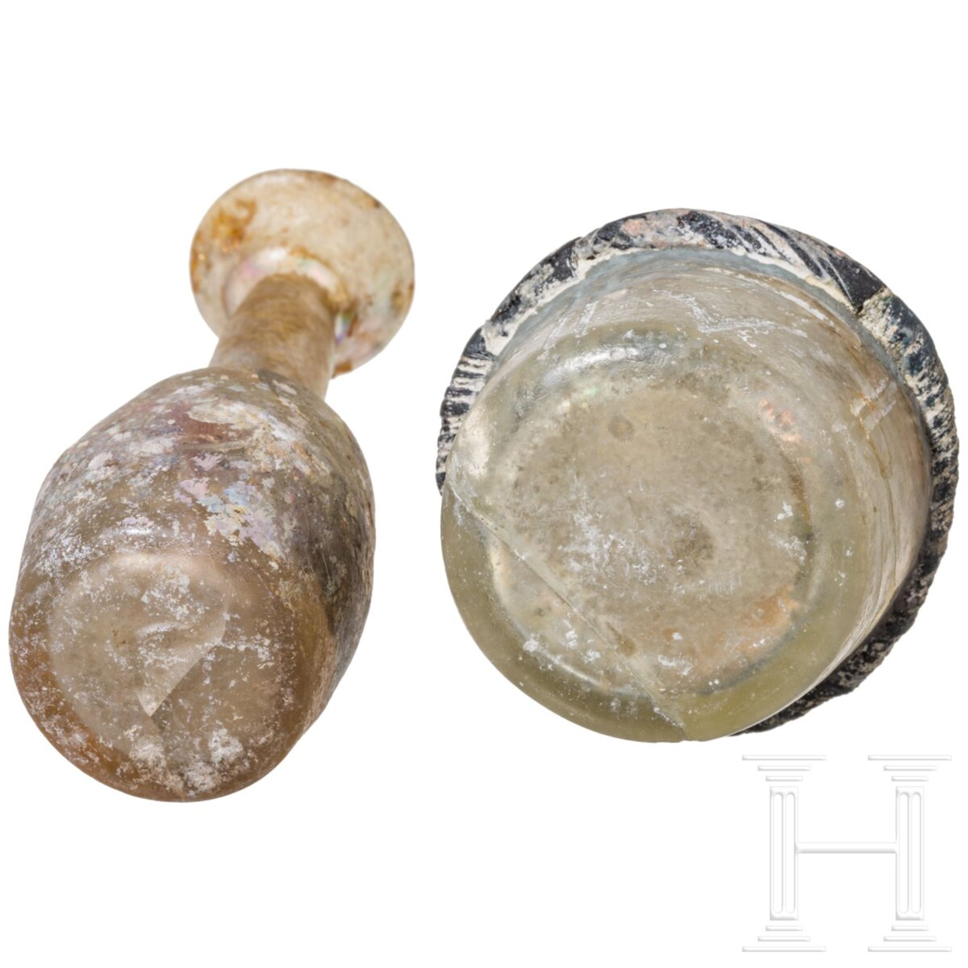 Zwei Enghalsflaschen, Naher Osten, 3. - 4. Jhdt. n. Chr.  - Bild 3 aus 4