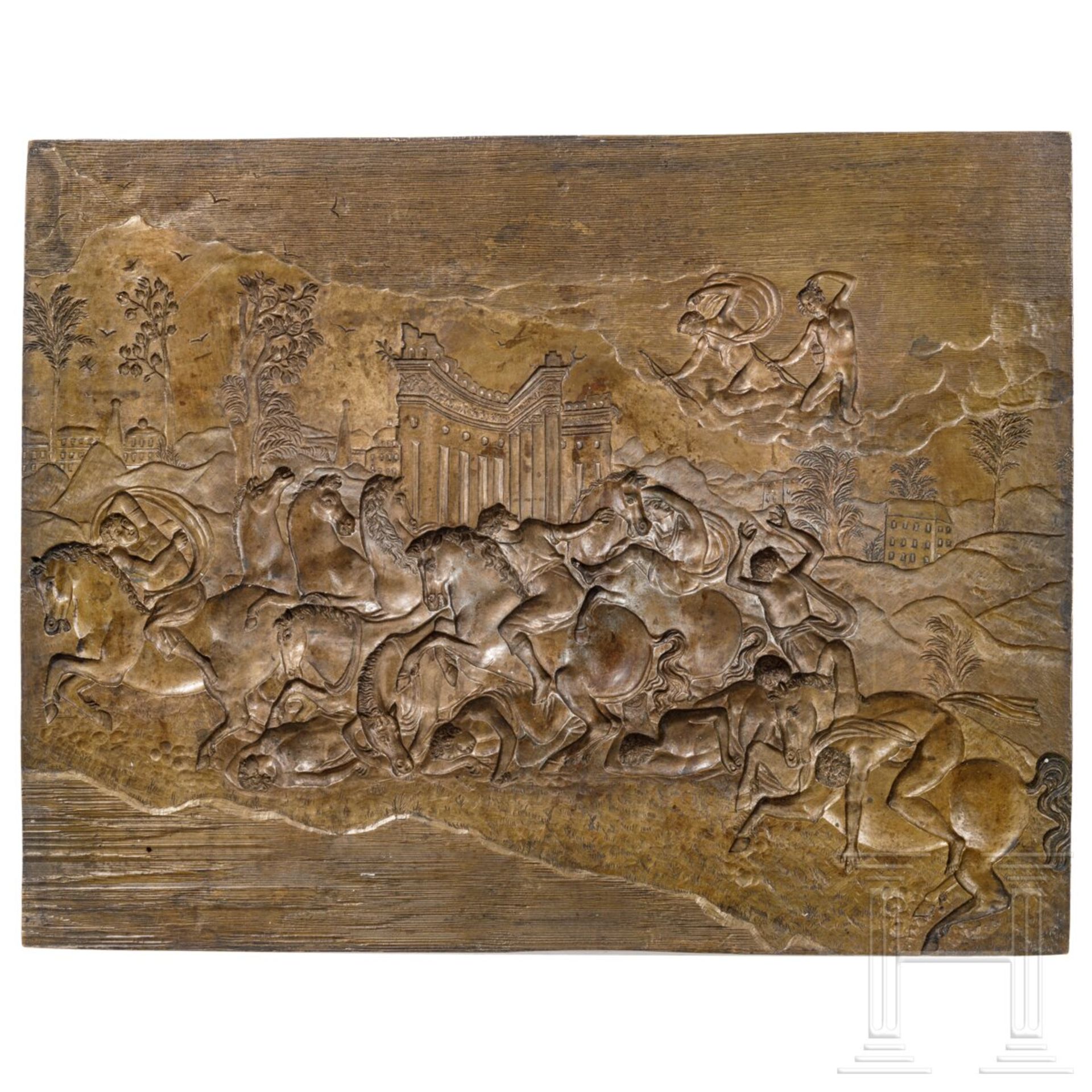 "Bestrafung der Niobiden" - Bronzemodell, Umkreis Jean Cousin oder Giambologna, Italien, 2. Hälfte 1