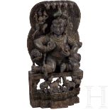 Große Holzskulptur von Shiva und Vasuki, Indien, 18./19. Jhdt.