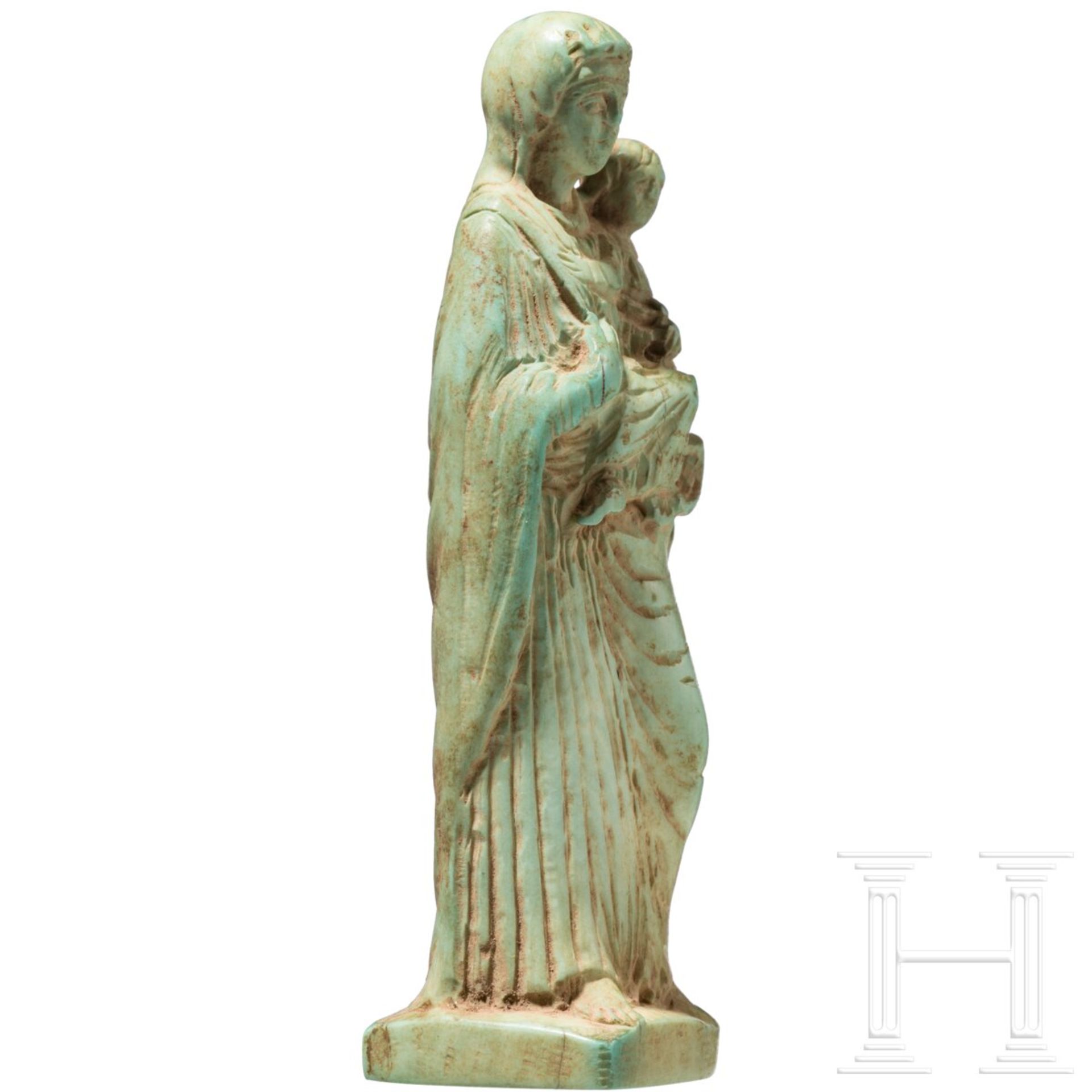 Statuette der Gottesmutter mit Kind, Bein, byzantinisch, 13. - 14. Jhdt. - Bild 4 aus 7