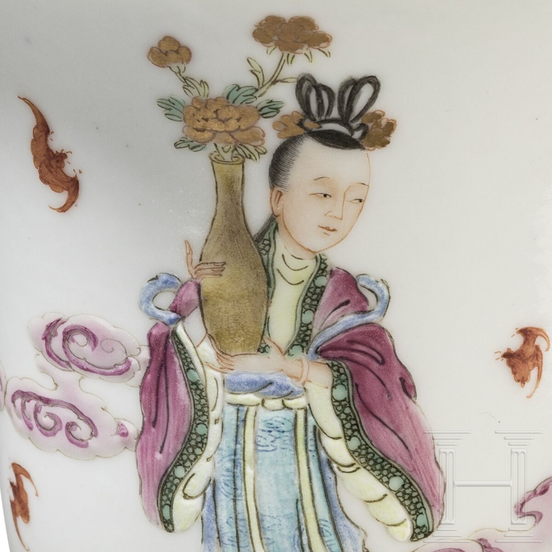 Famille-rose-Porzellantasse, China, wohl Qing-Dynastie, Daoguan-Periode (1820 - 1850) - Bild 5 aus 15