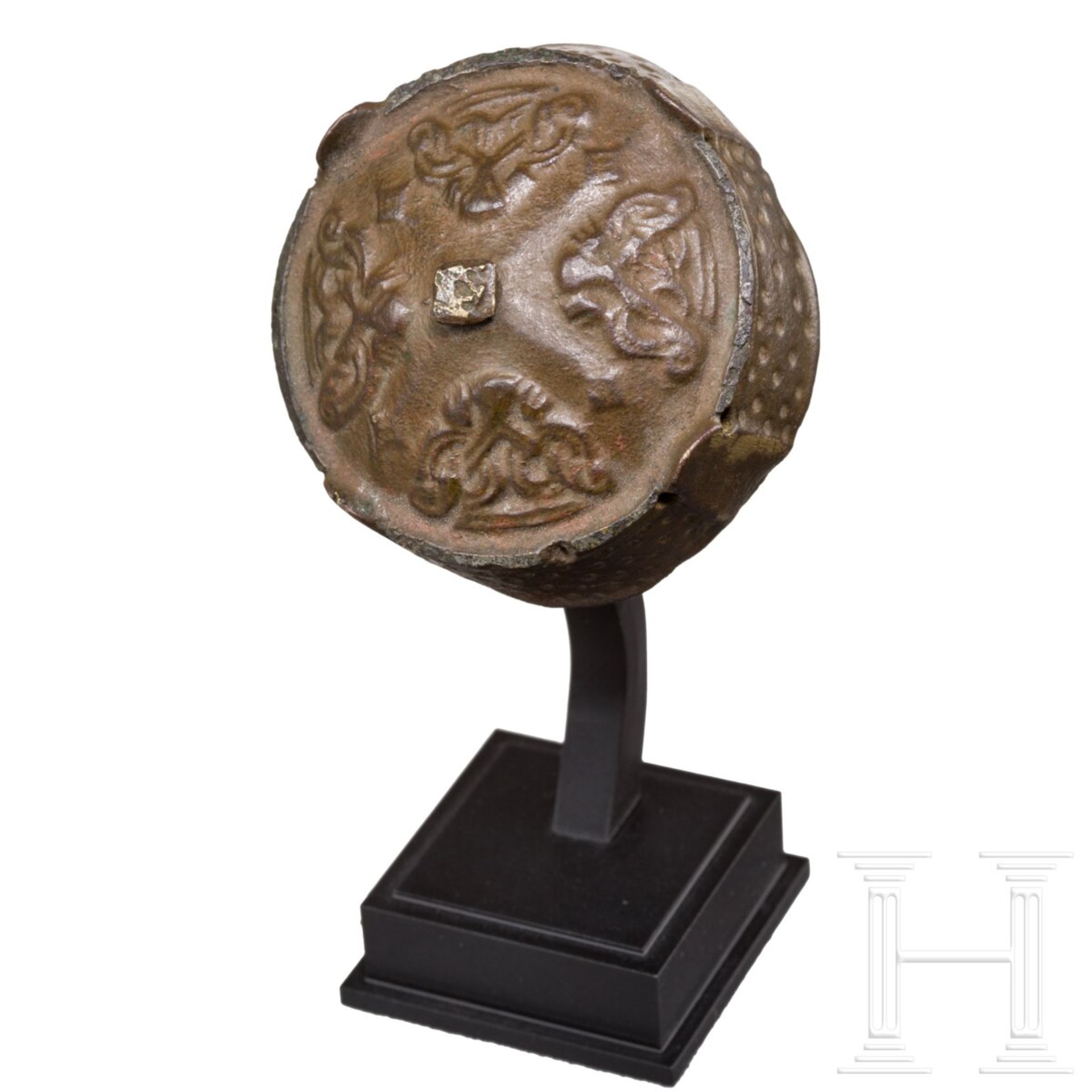 Dosenfibel aus Bronze, wikingisch, 2. Hälfte 9. - 1. Hälfte 10. Jhdt.