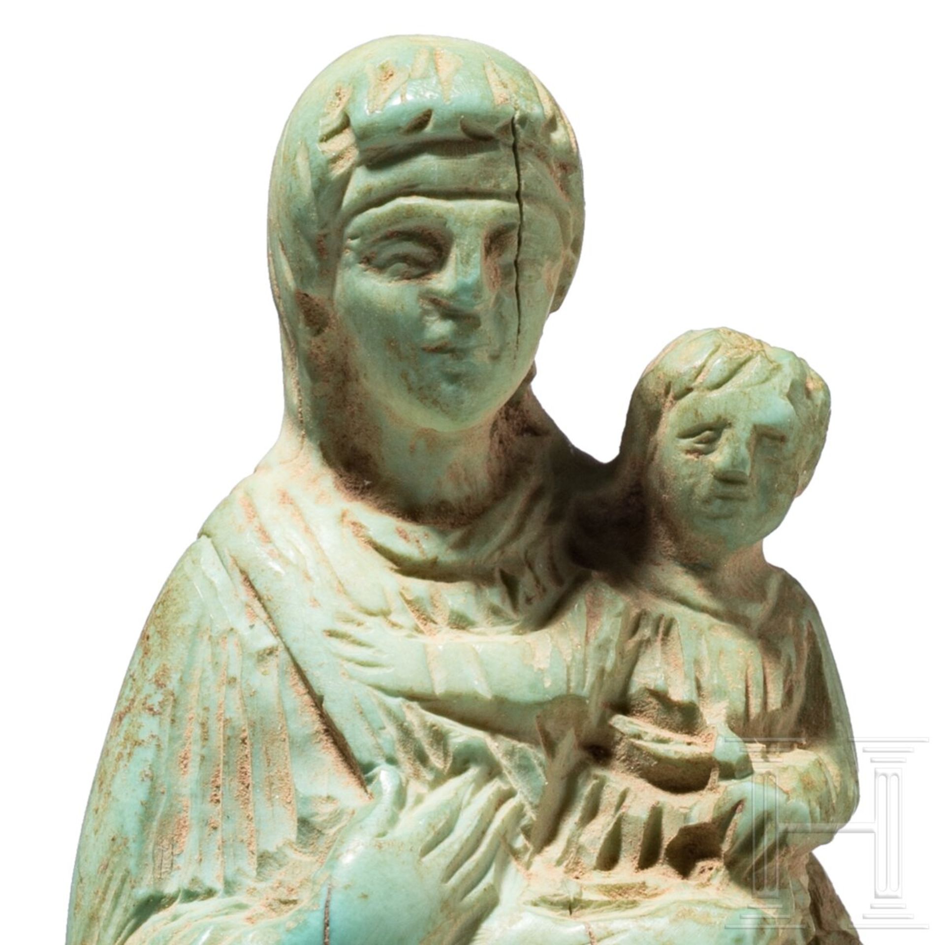 Statuette der Gottesmutter mit Kind, Bein, byzantinisch, 13. - 14. Jhdt. - Bild 7 aus 7