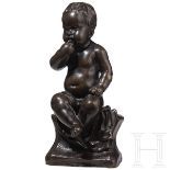 Sitzender Knabe aus Bronze, Frankreich, 18. Jhdt.