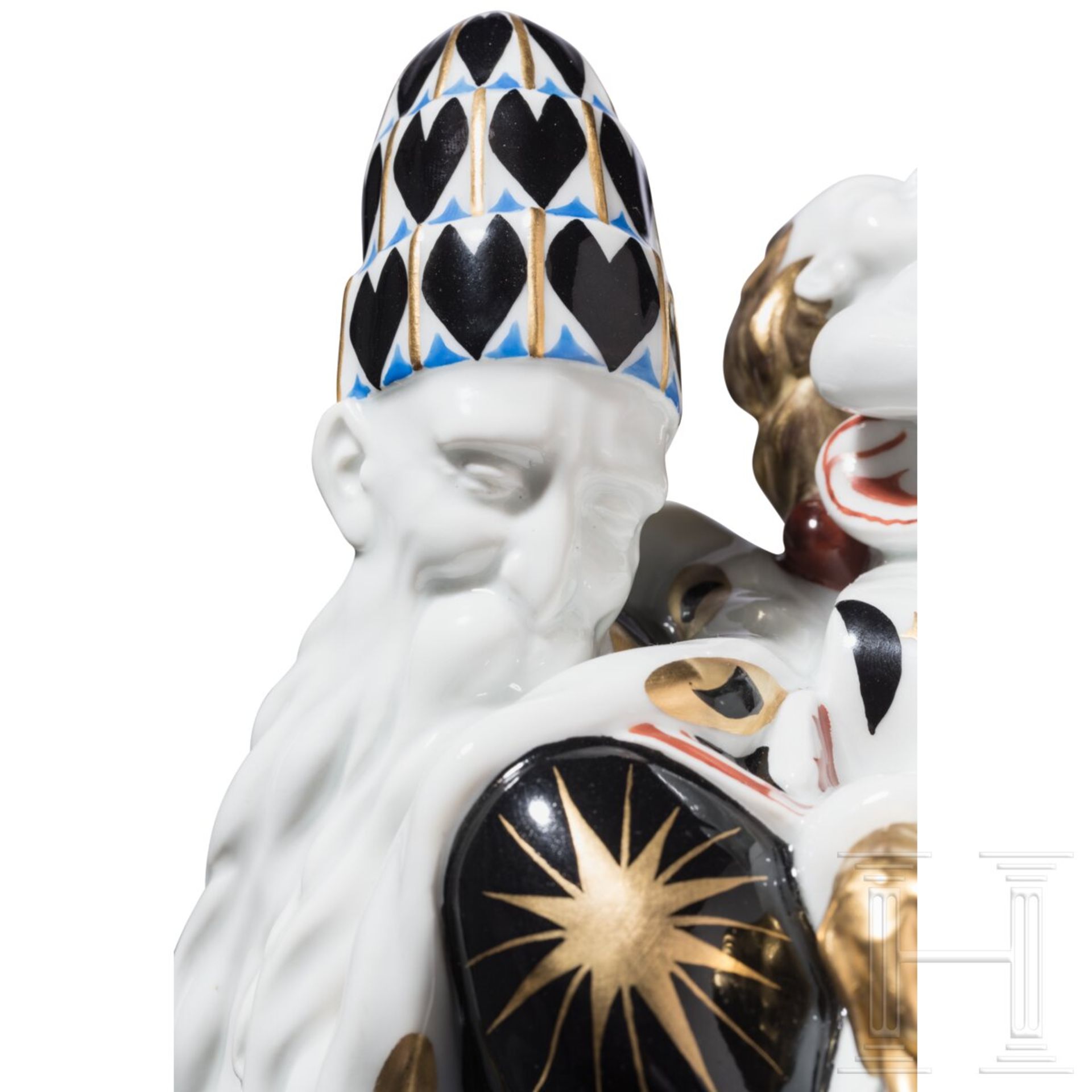 Porzellangruppe "Heiliger Nikolaus mit Amoretten", Paul Börner, 1912 (Entwurf), Meissen, vor 1924 (A - Bild 5 aus 8