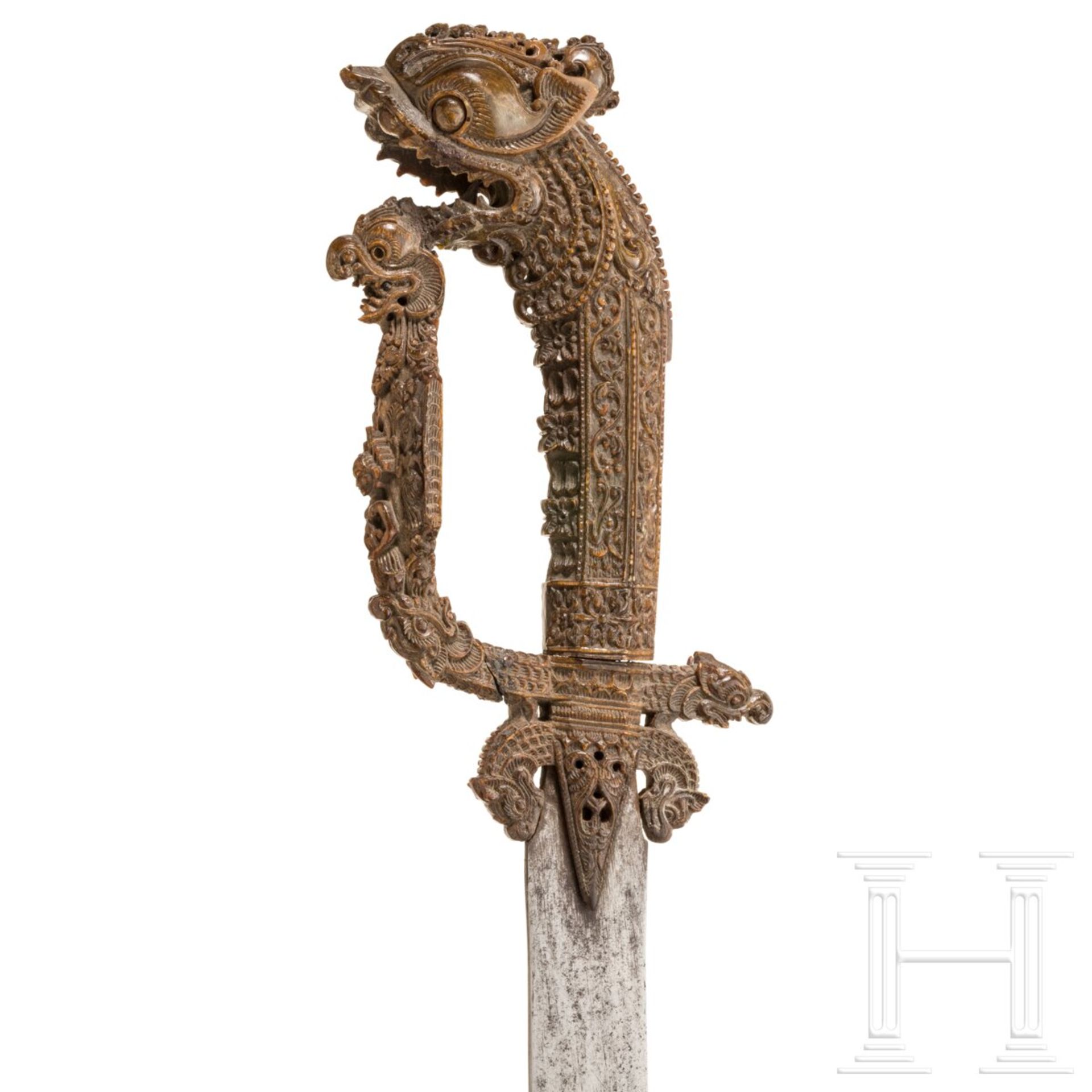 Bedeutende Castane mit fein geschnitzter Hornmontierung, Ceylon, 18./19. Jhdt. - Bild 5 aus 10