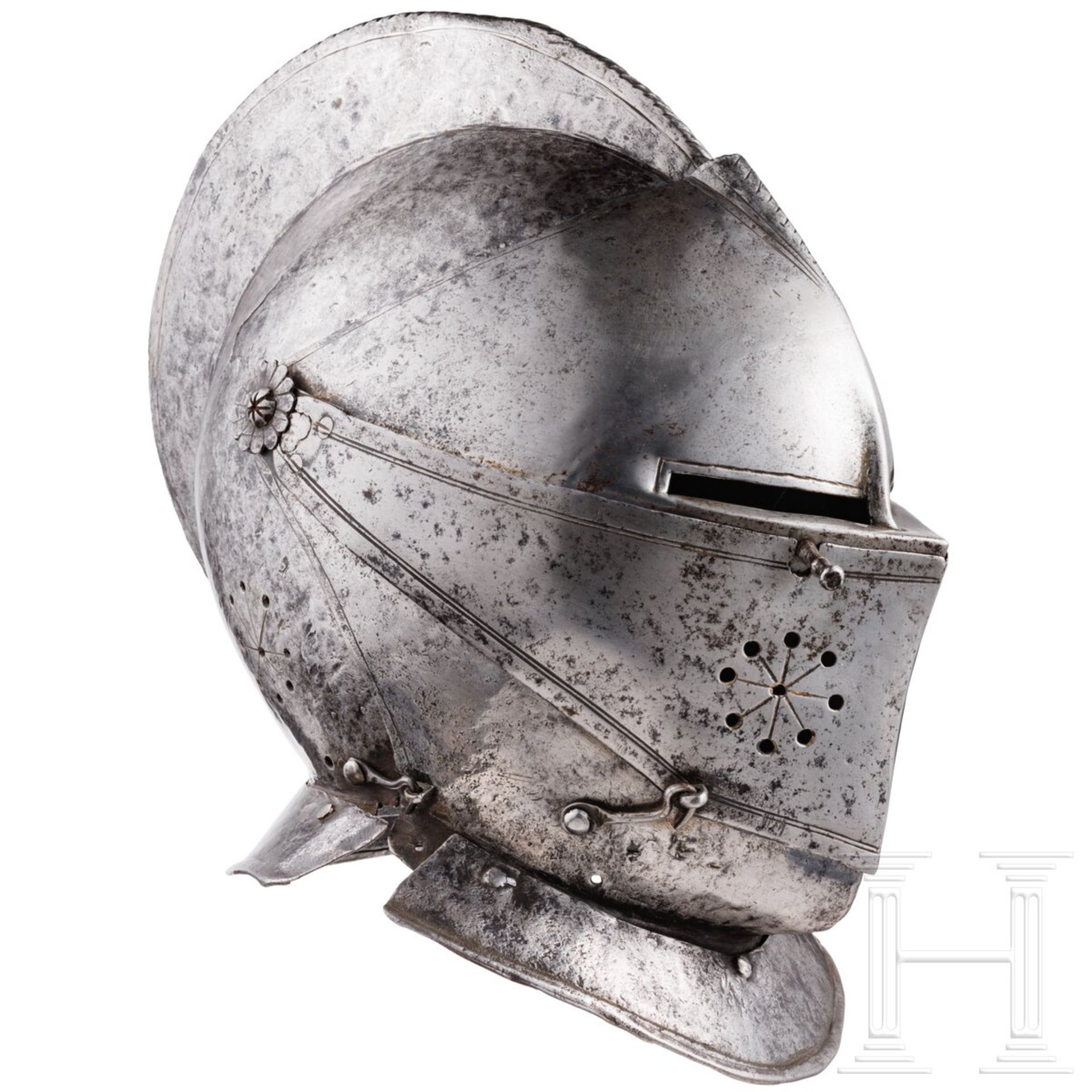 Geschlossener Kürassierhelm, Italien, um 1600 - Image 3 of 7