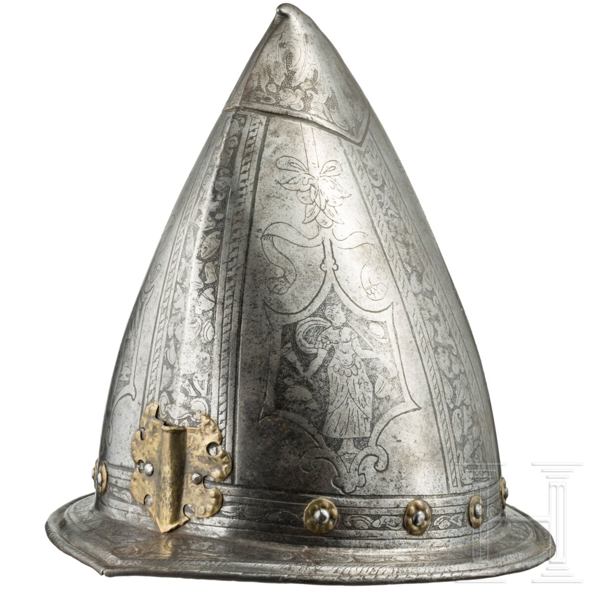 Geätzte Schützenhaube, Italien, Ende 16. Jhdt. - Bild 3 aus 6