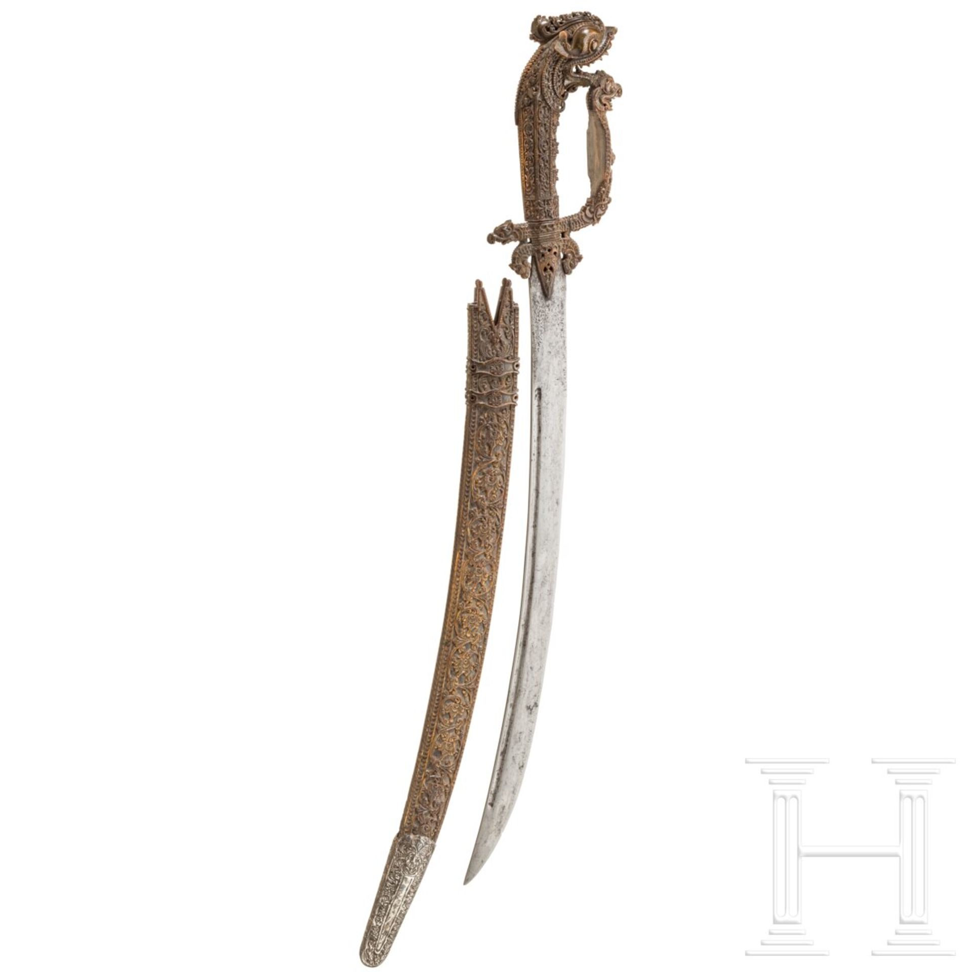 Bedeutende Castane mit fein geschnitzter Hornmontierung, Ceylon, 18./19. Jhdt. - Image 2 of 10