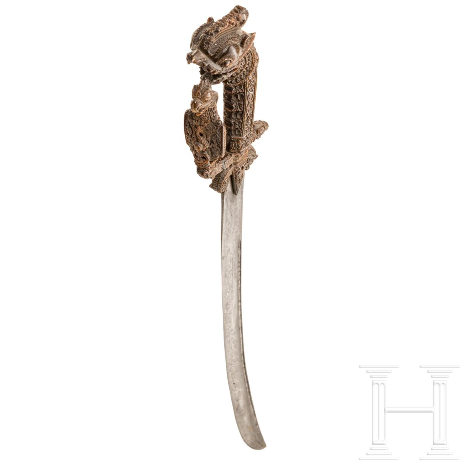 Bedeutende Castane mit fein geschnitzter Hornmontierung, Ceylon, 18./19. Jhdt. - Bild 3 aus 10
