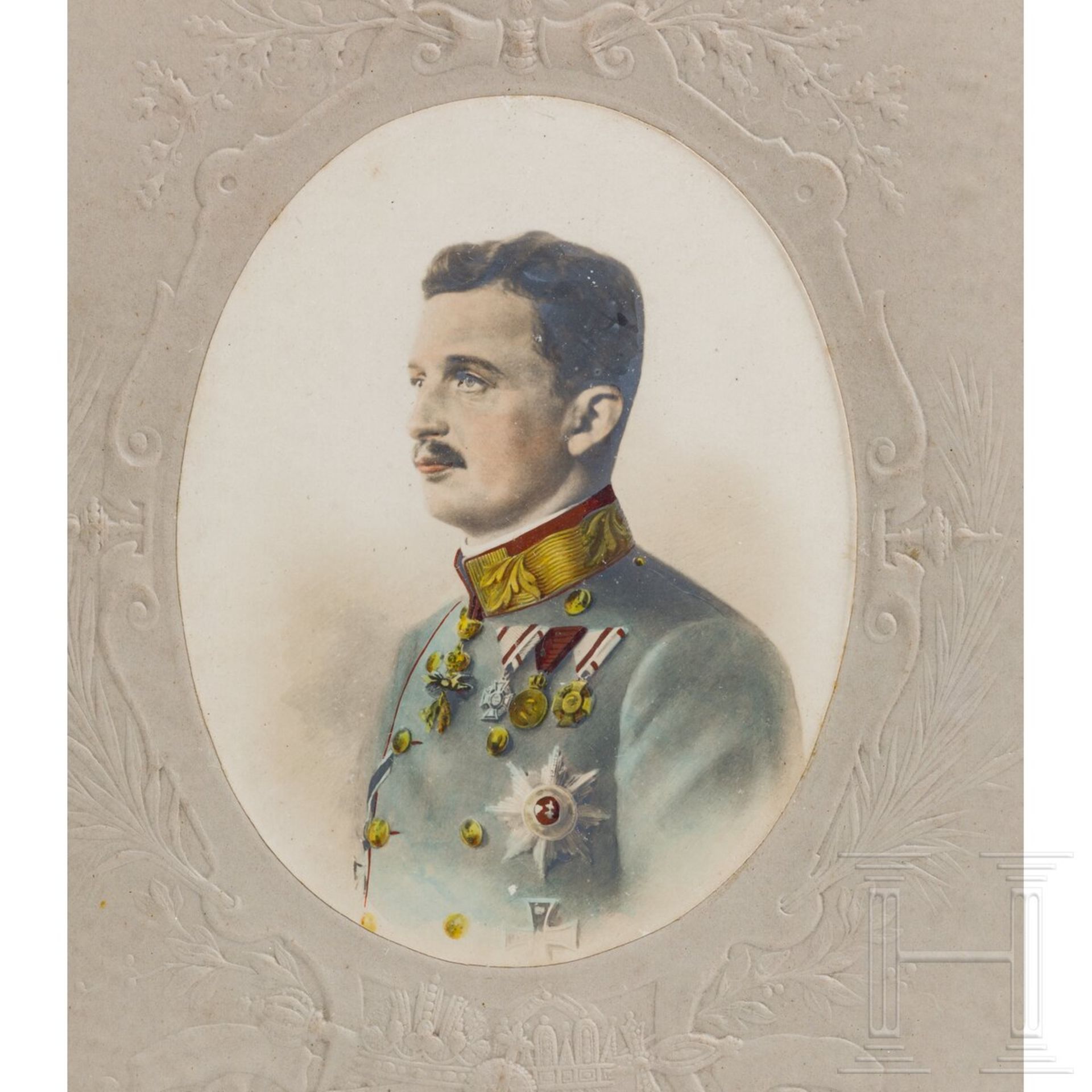 Kaiser Karl I. von Österreich - gerahmtes koloriertes Portraitfoto - Image 2 of 3
