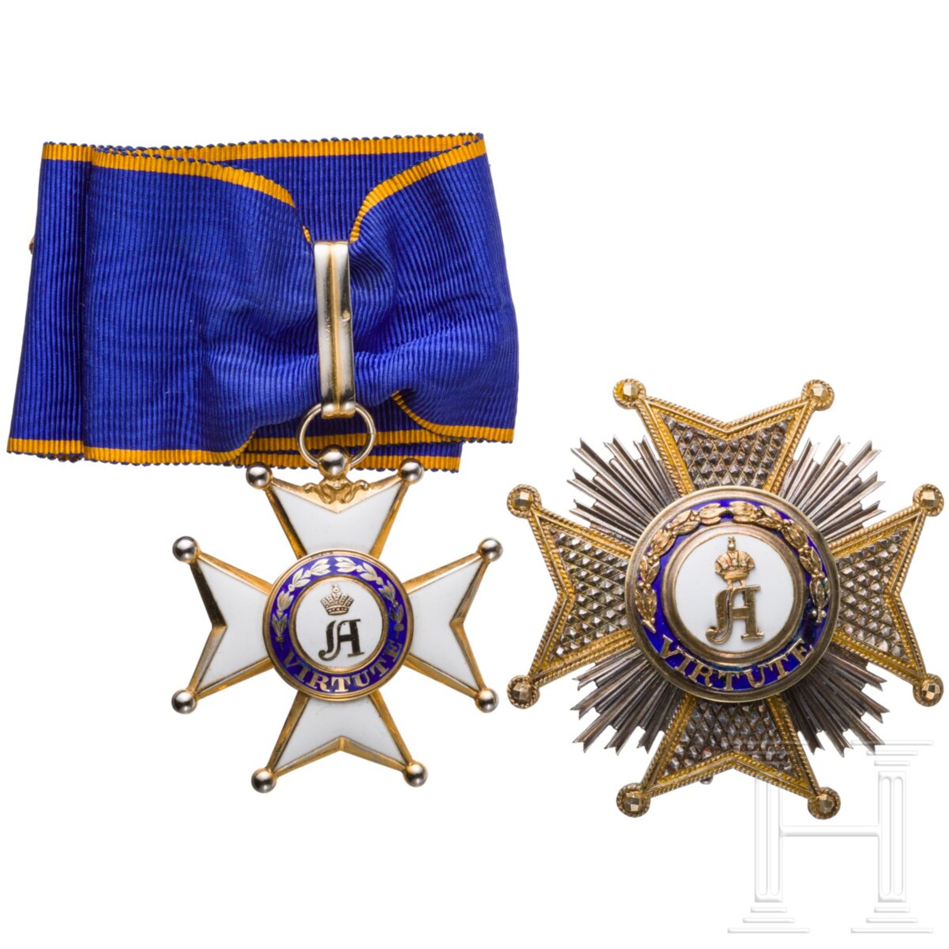 Militär- und Zivildienst-Orden Adolphs von Nassau - Großoffiziersset, Luxemburg, 20. Jhdt. - Image 2 of 6