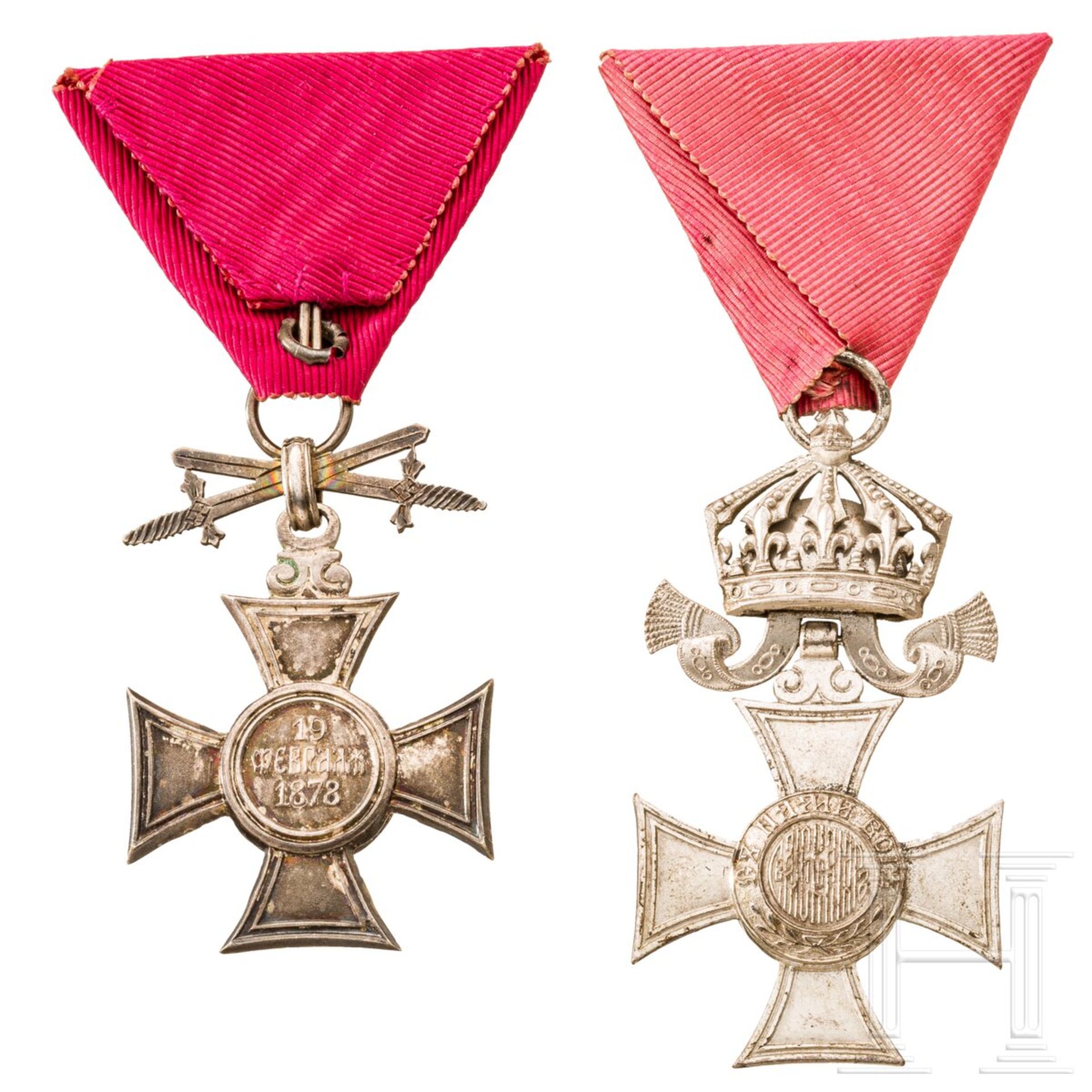 Zwei St.-Alexander-Orden 6. Klasse mit Krone bzw. Schwertern am Ring - Bild 2 aus 3