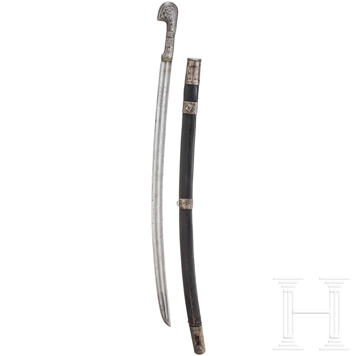 Silbermontierte Schaschka für KosakenOffiziere aus der Zeit von Zar