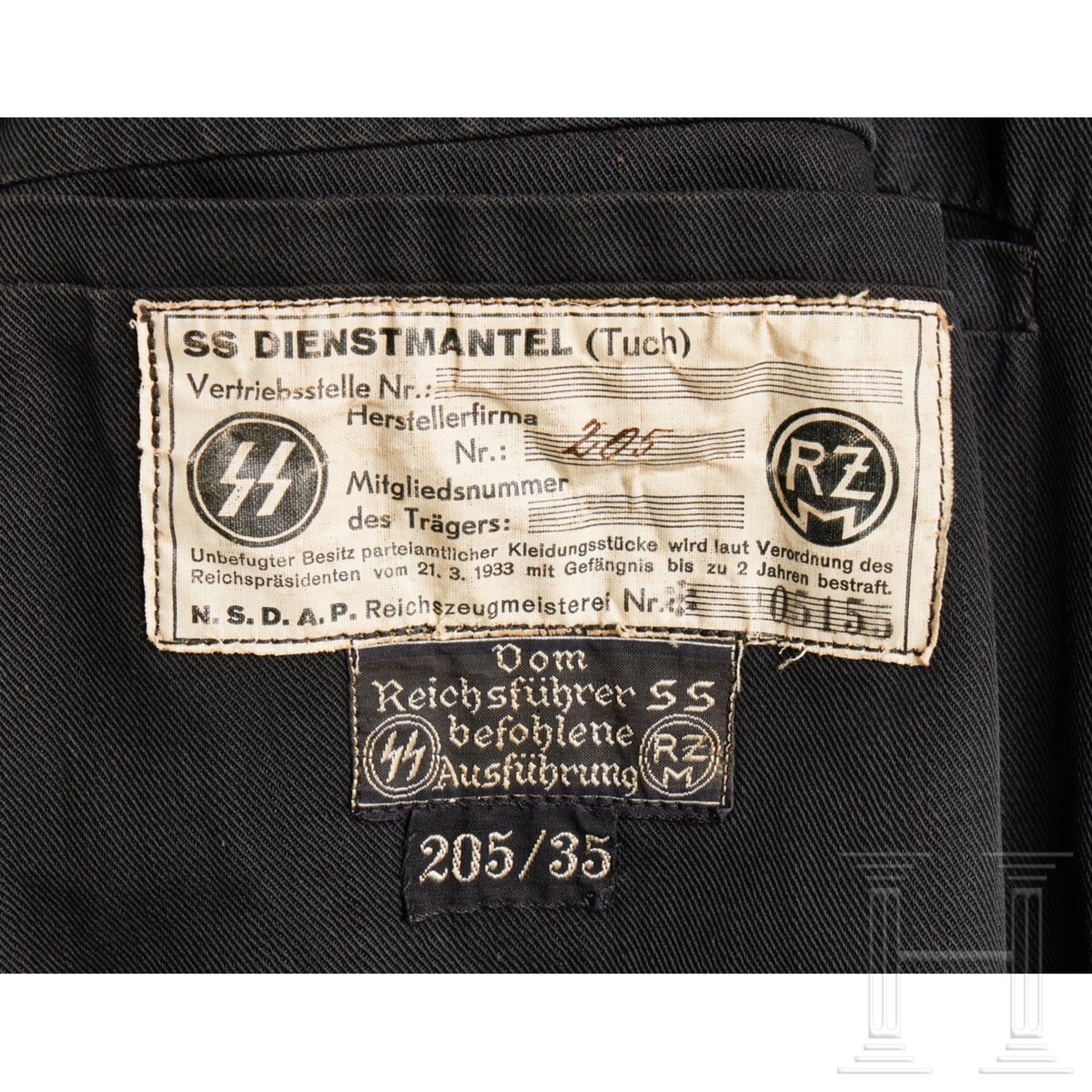 An Overcoat for a member of the Personal Staff of the Reichsführer-SS - Bild 10 aus 10