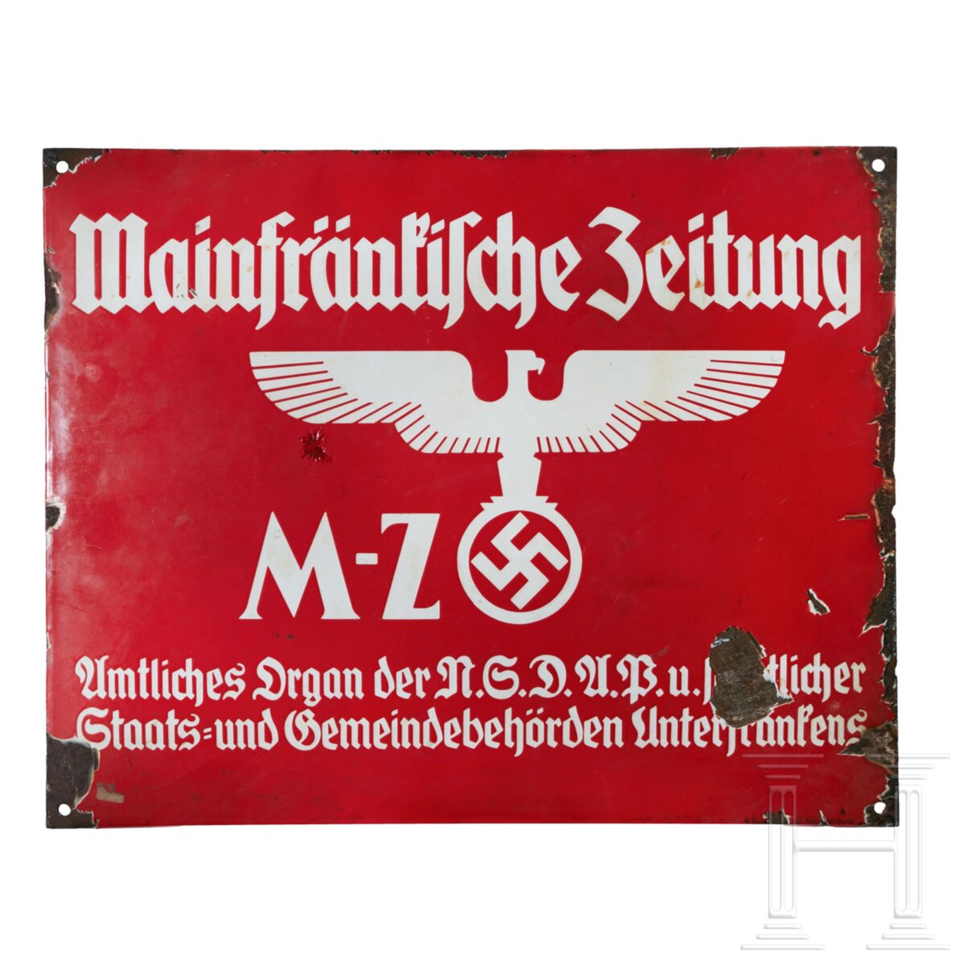 A Main Franconian News Enamel Sign