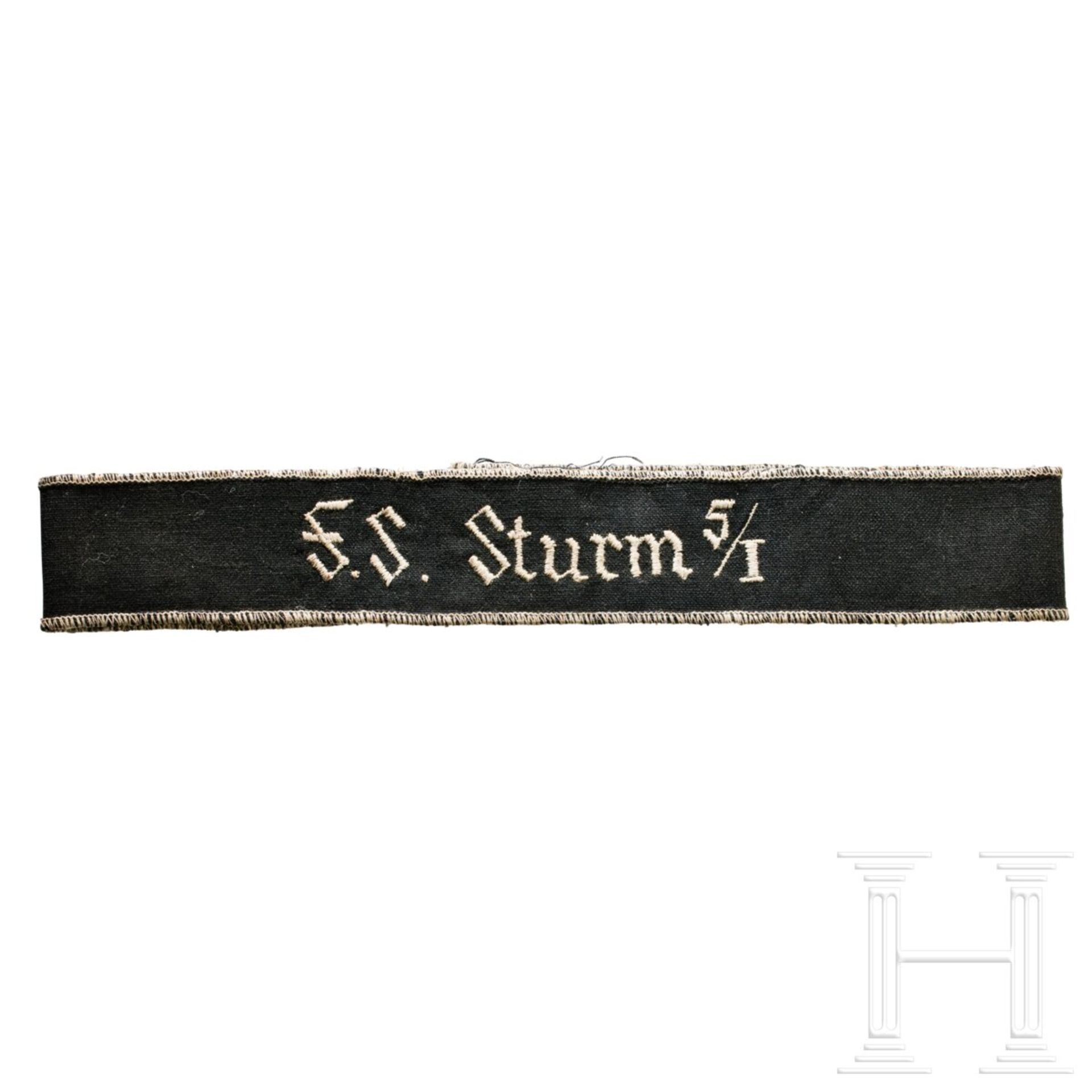 An Allgemeine SS Cuff Title – Ethnic German Slovakia "Freiwillige Schutzstaffel" Sturm 5/I 