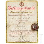 Goldenes Ehrenzeichen der NSDAP mit Besitzurkunde
