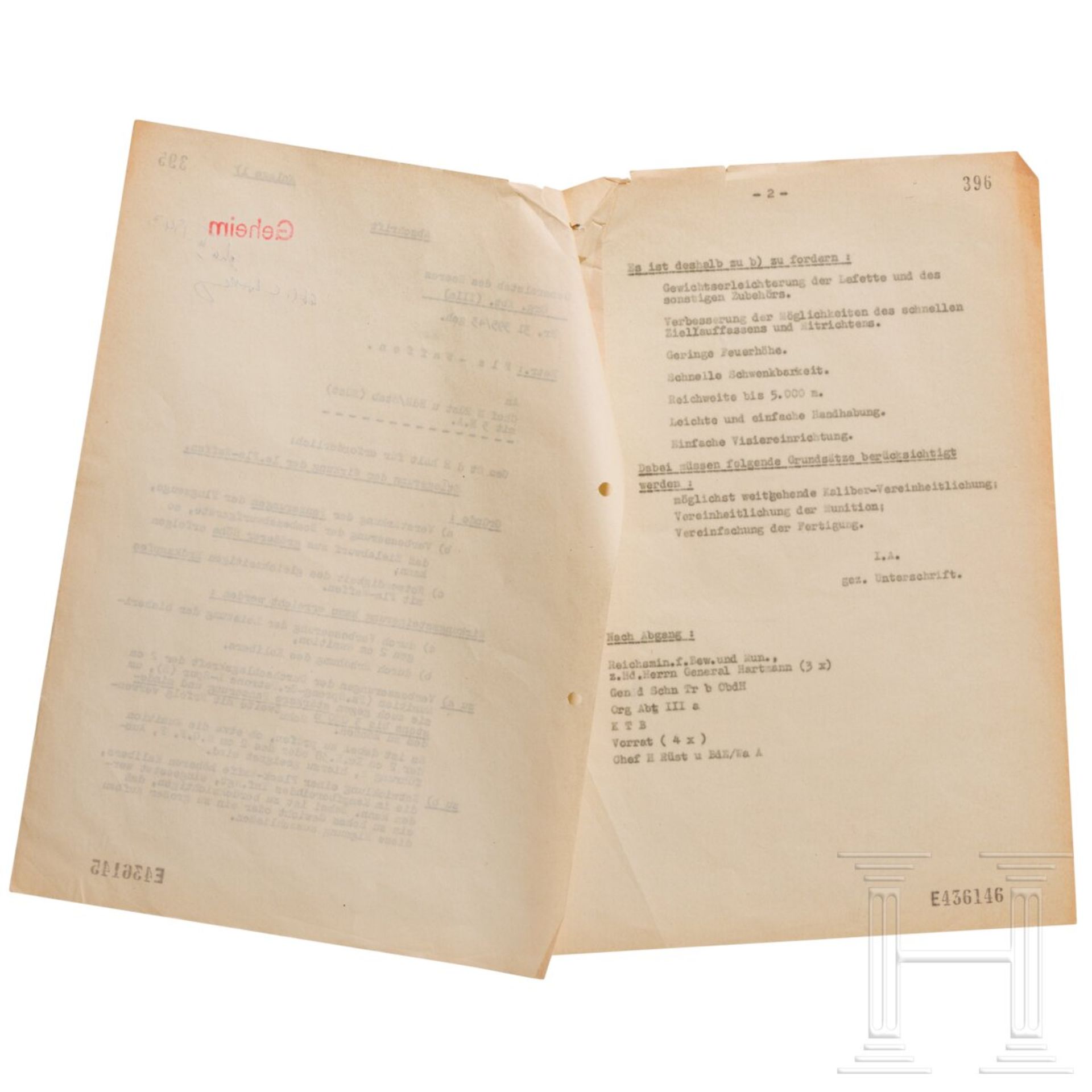 Albert Speer - sieben Schreiben an und von Speer, vom Generalstab und OKH, Franz Leitner und Heimo S - Image 4 of 12