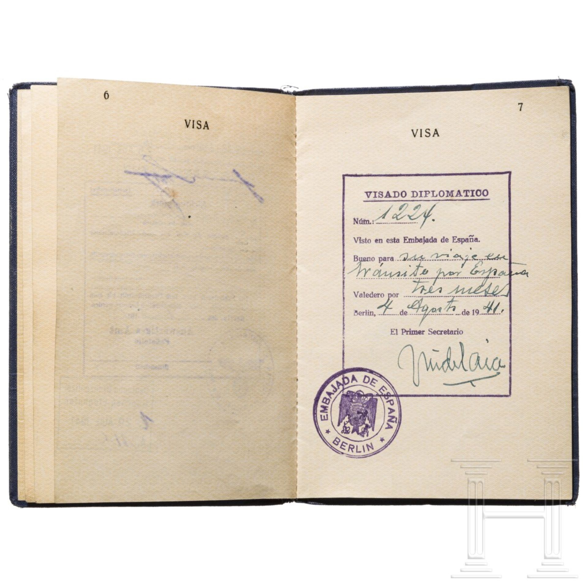 Fritz Wiedemann (1891 - 1970) - Diplomatenpass, Ausweise, Bücher und Karte aus seiner Zeit als Gener - Image 5 of 10