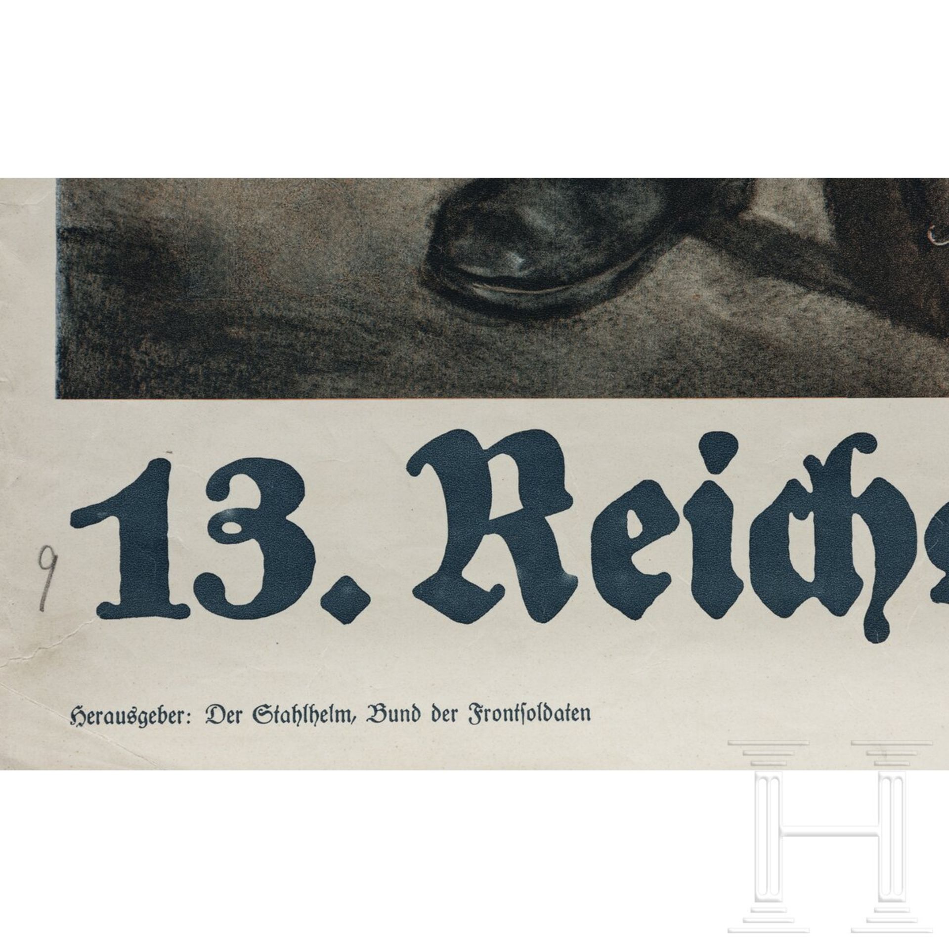Werbeplakat "Der Stahlhelm - Bund der Frontsoldaten - 13. Reichsfrontsoldatentag - 03. und 04. Septe - Image 5 of 9
