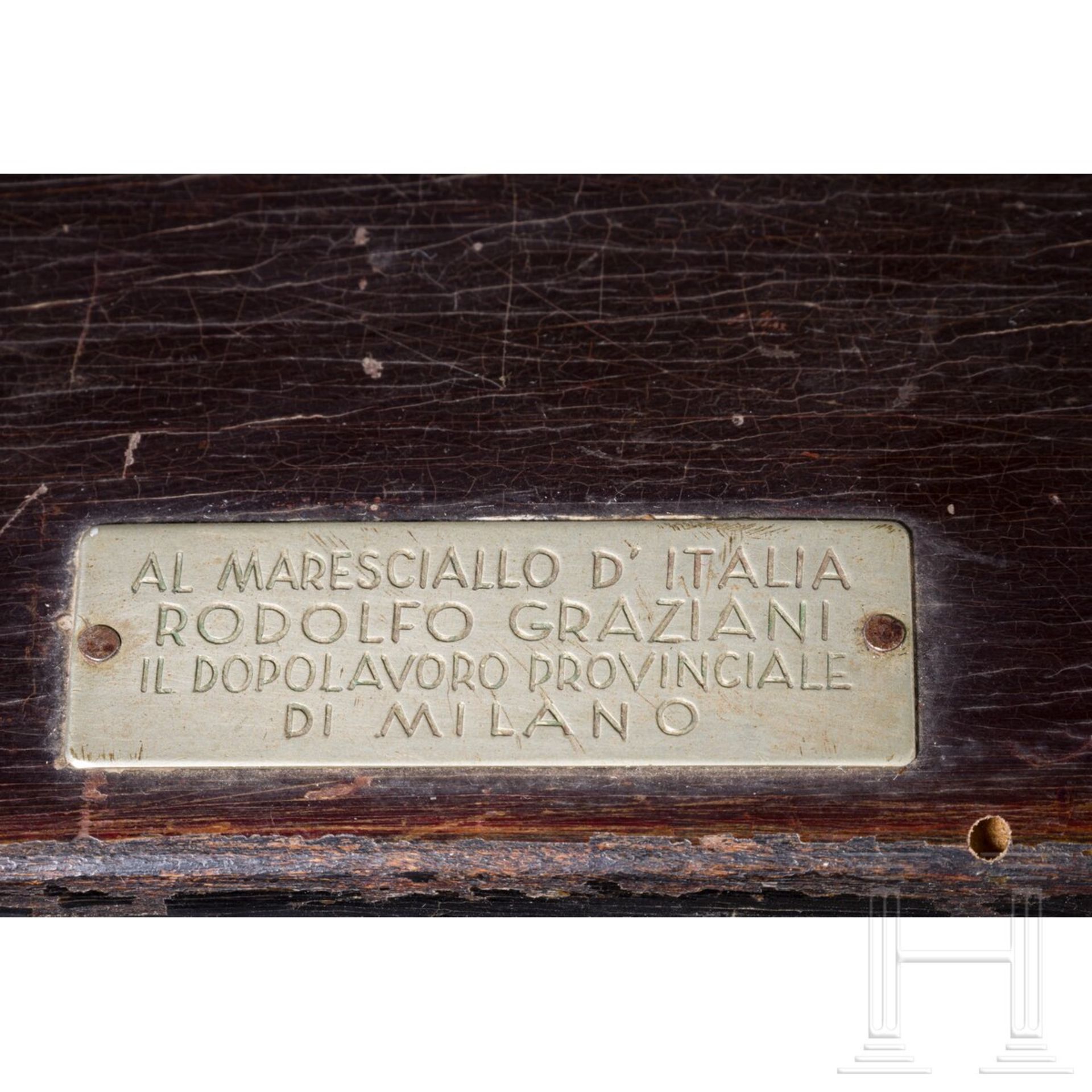 Maresciallo d'Italia Rodolfo Graziani - Geschenk-Radio "Phonola" mit Widmung der "Dopolavoro Provinc - Bild 2 aus 5