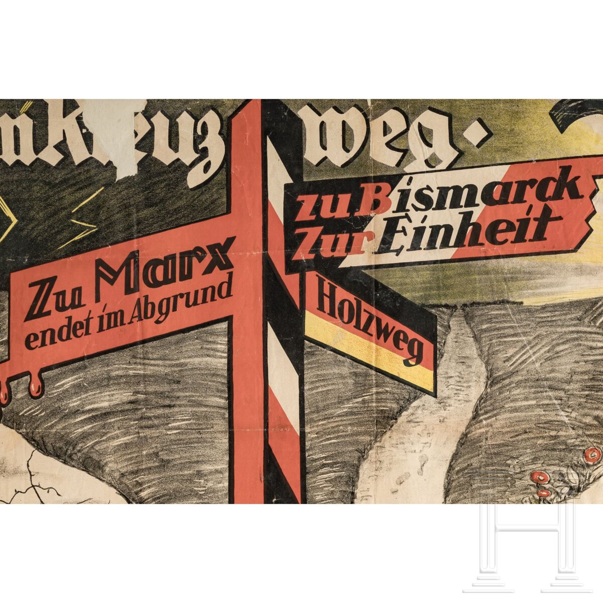 Wahlplakat "Am Kreuzweg - wähle den rechten Weg" der Deutschnationalen Partei, 1930 - Bild 5 aus 5