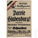Politisches Plakat "Parole Hindenburg" der Deutschen Volkspartei (DVP), 1932