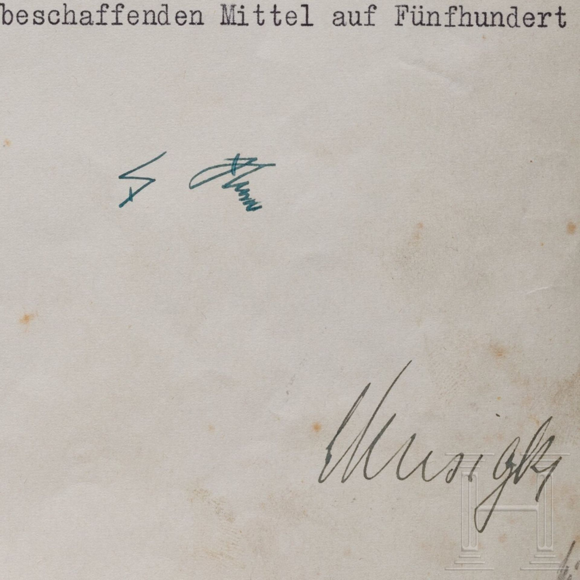 Adolf Hitler - Kreditermächtigung vom 11. Februar 1945 mit einer Erhöhung von 450 auf 500 Milliarden - Image 2 of 4