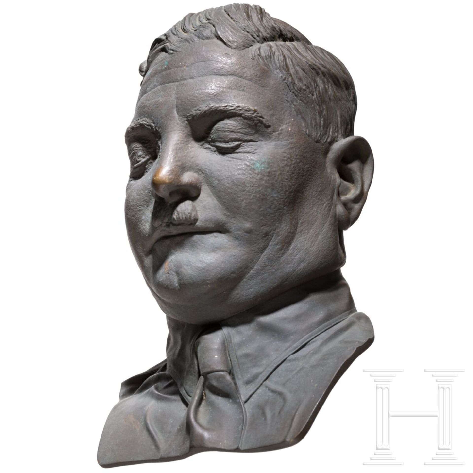 SS-Brigadeführer Julius Schreck - bronzene Totenmaske, 1936 - Bild 2 aus 5