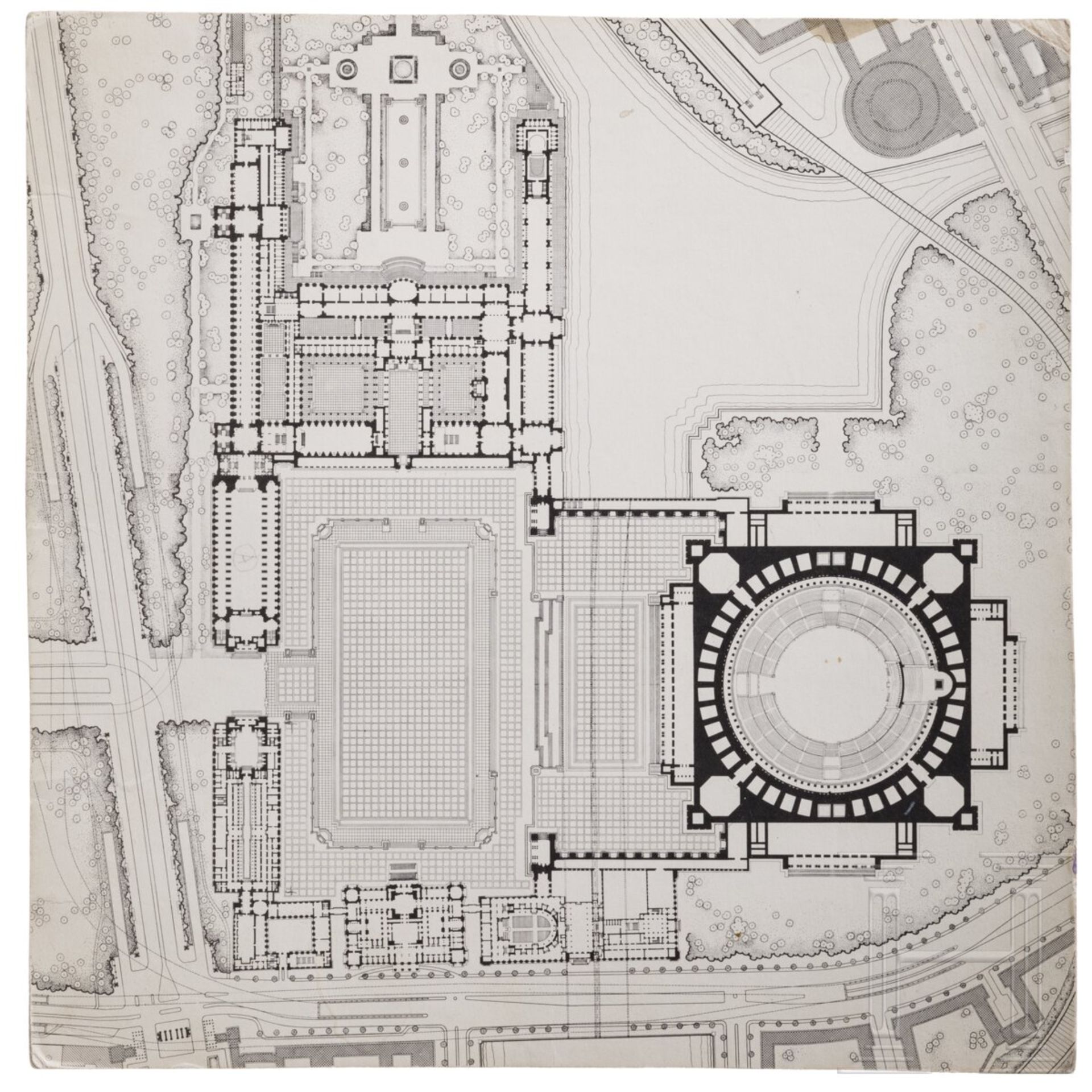 Albert Speer - Präsentationsskizze der geplanten "Großen Halle" in Berlin - Bild 3 aus 5
