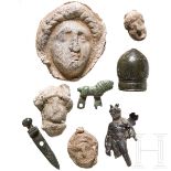 Vier Bronze- und vier Bleiobjekte, meist römisch, 2. - 10. Jhdt.