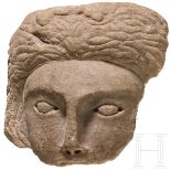 Fragment eines Frauenkopfes, römisches Vorderasien, 2. - 3. Jhdt.