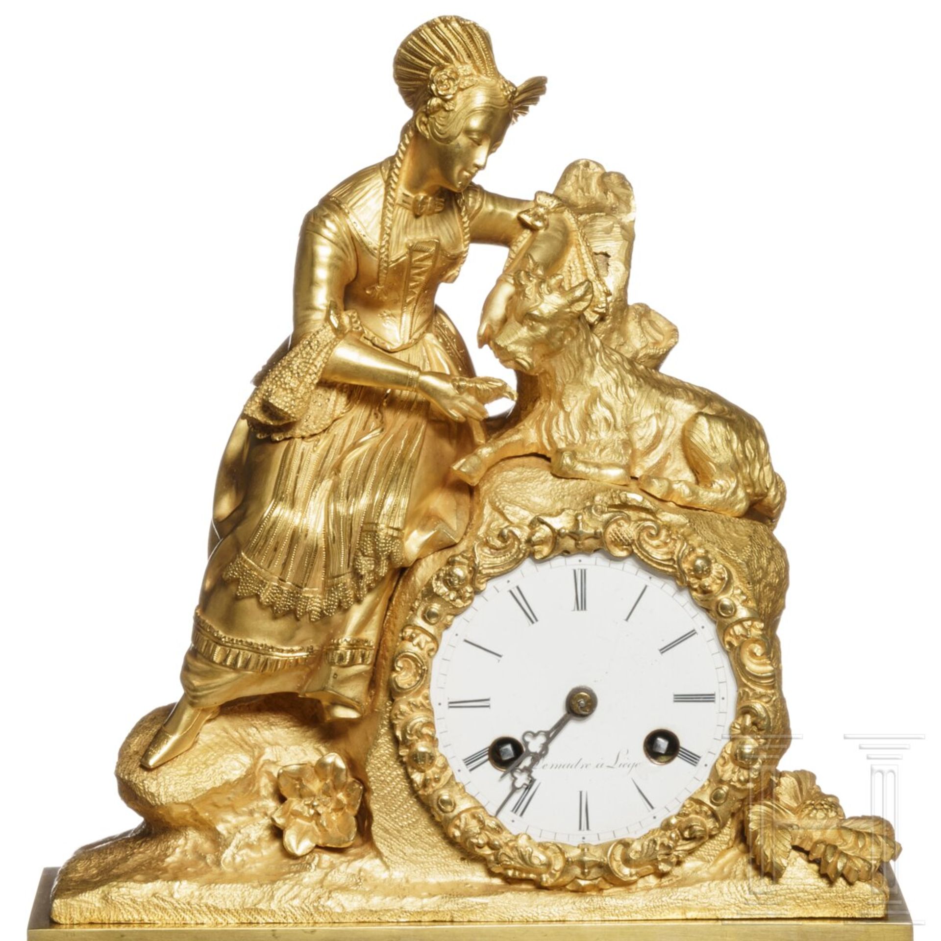 Empire-Pendeluhr, Frankreich, Uhrwerk Belgien, um 1820 - Bild 5 aus 5