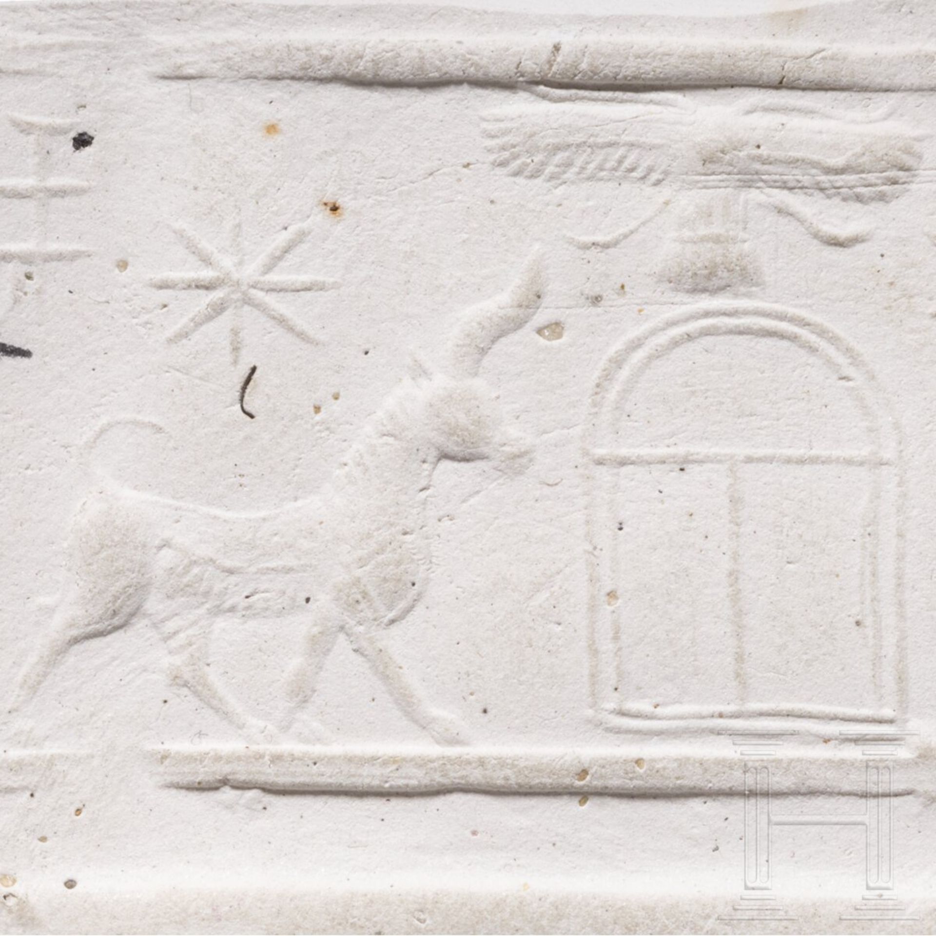Rollsiegel aus weißem Stein, neoassyrisch, 7. Jhdt. v. Chr. - Bild 3 aus 3