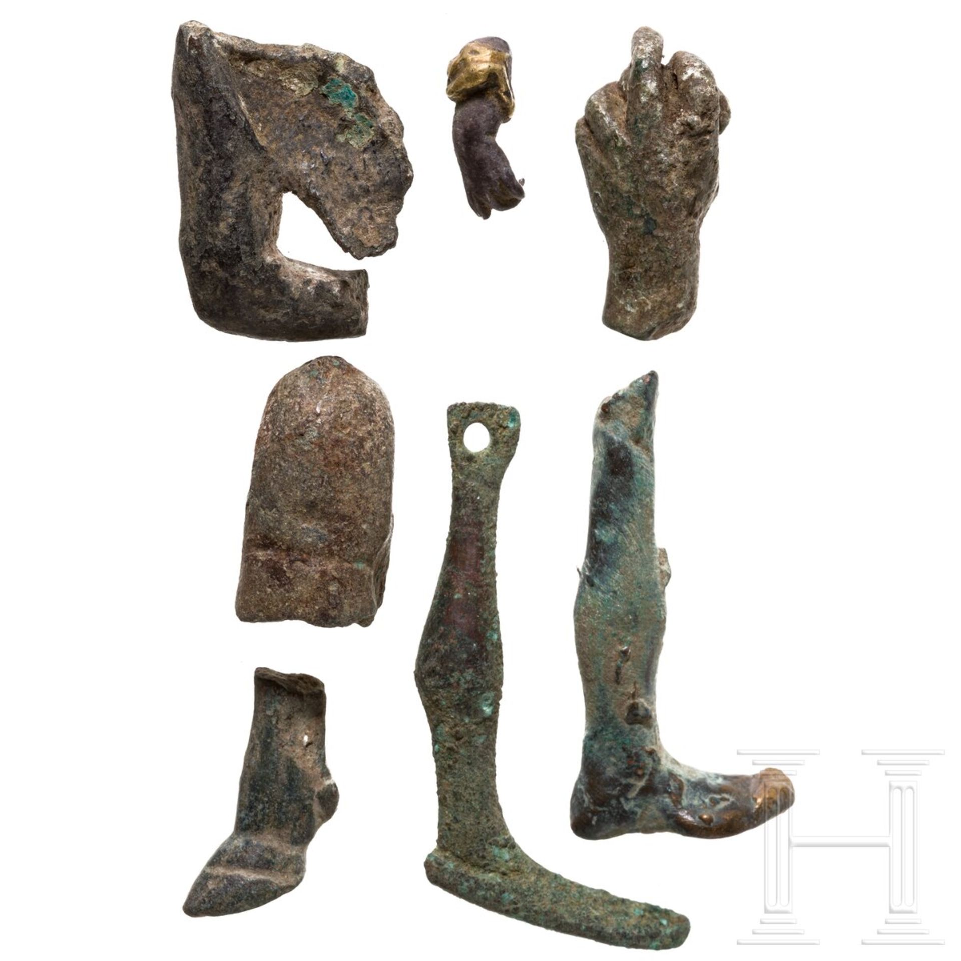 Sieben Gliedmaße, Bronze und Silber, römisch, 1. - 3. Jhdt. - Bild 2 aus 3