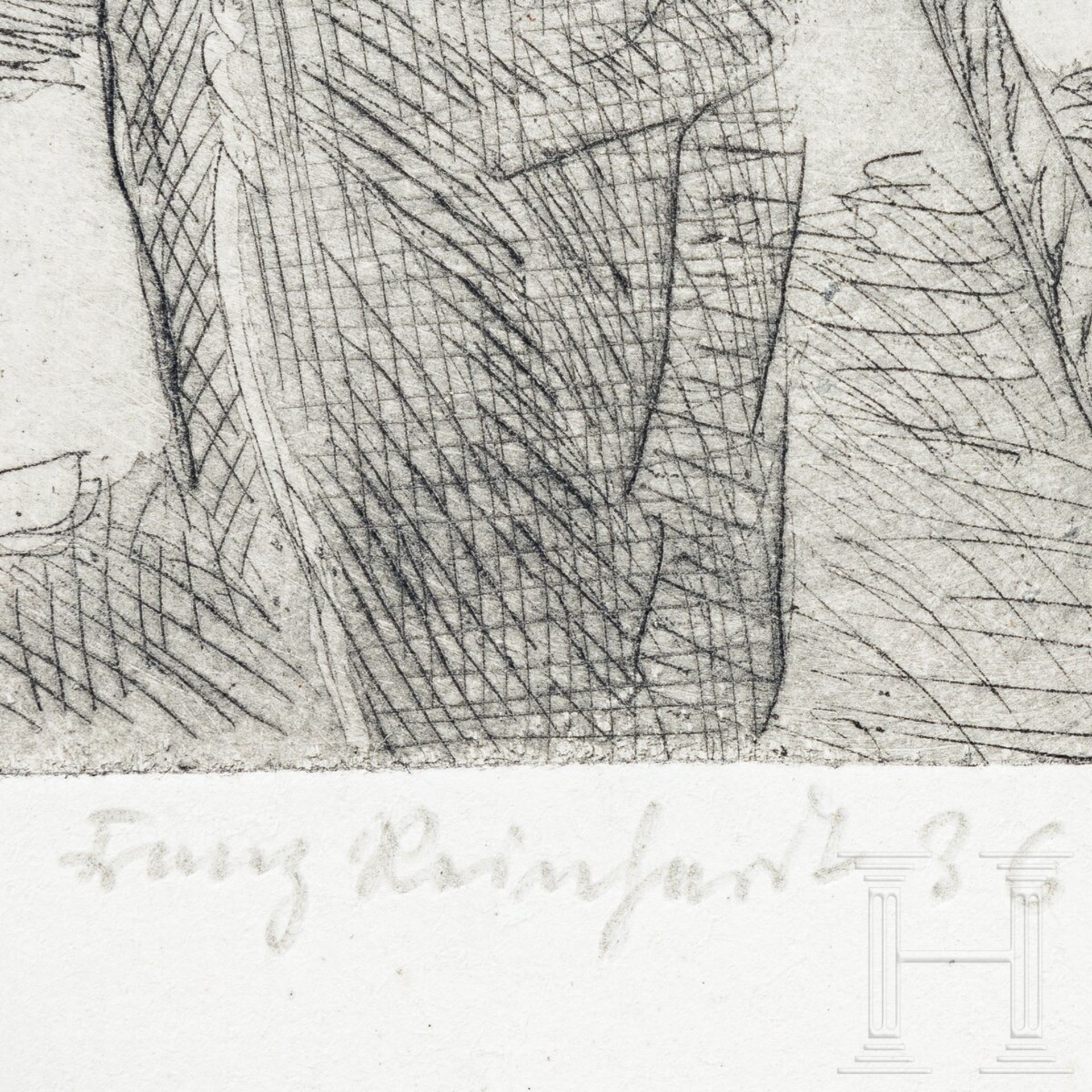 Franz Reinhardt, Radierungen, deutsch, datiert 1936 - Bild 5 aus 5