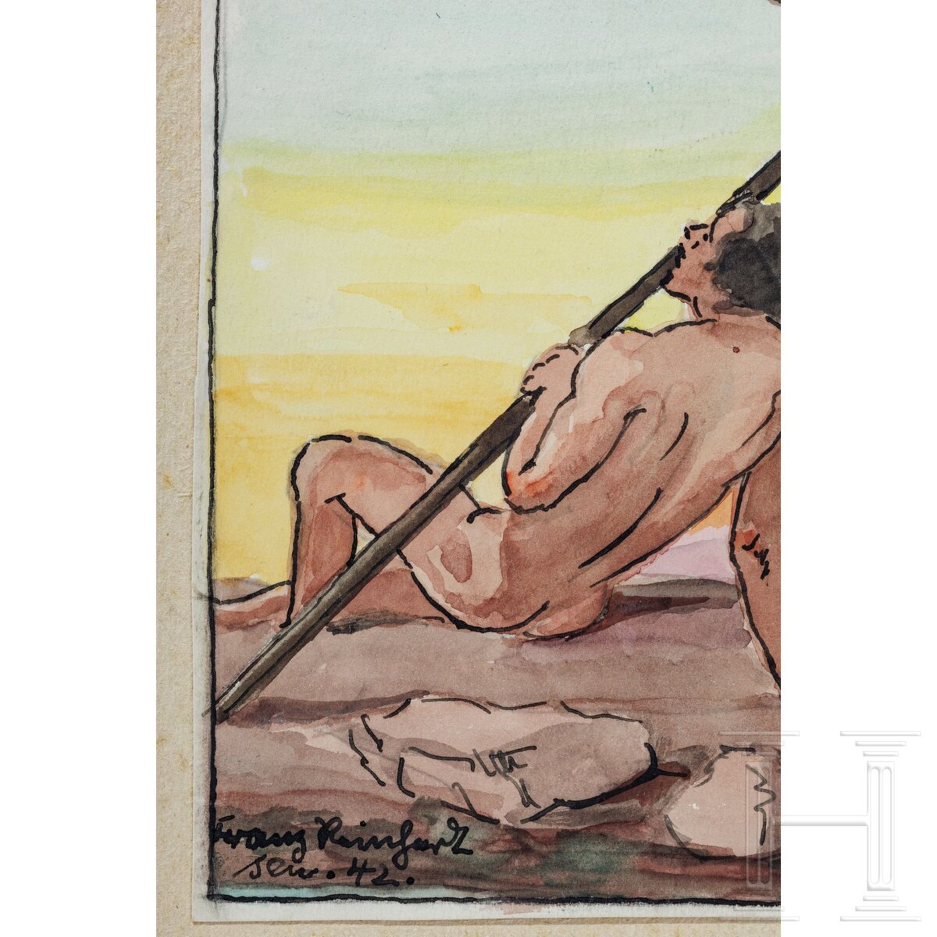 Franz Reinhardt d. Ä., Aquarelle, deutsch, 1. Hälfte 20. Jhdt. - Image 5 of 6