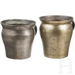 Zwei Milchtöpfe aus Bronze, alpenländisch, 18. Jhdt.