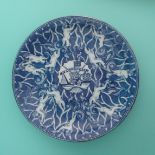 1895 Nelson in Memoriam: a good pearlware saucer dish printed all over in blue