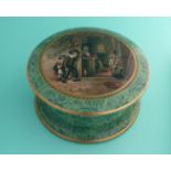 An extra large malachite lid and base: The Truant (413) gilt decoration