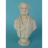 Political Commemoratives: 1848 Lord George Bentinck: A Copeland white parian portrait bust the